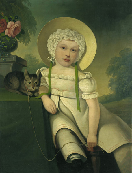 Girl with Gray Cat
