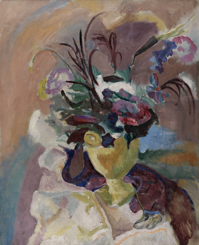 Flowers in a Yellow Vase