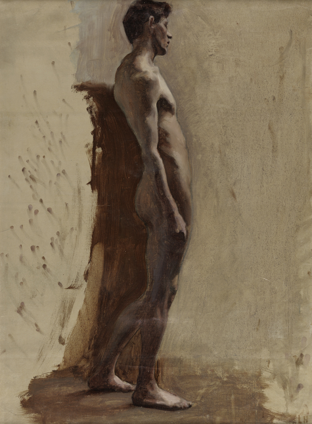 Male Nude Leaning