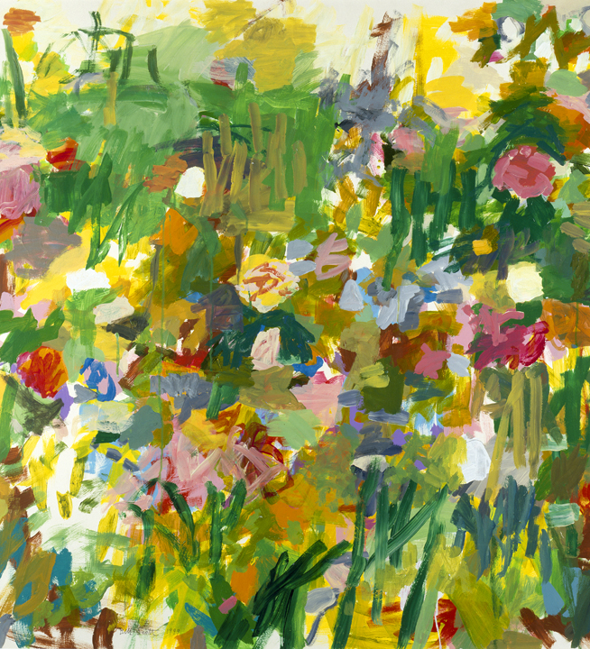 Hollyhocks and Roses