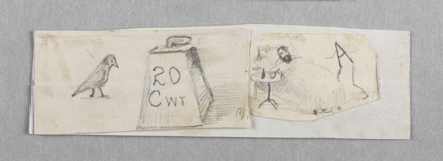 [Bird, weight, man in bed]