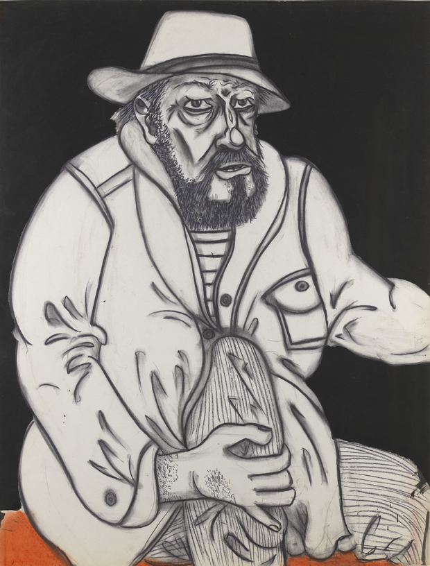 Self-Portrait (Holding knee)