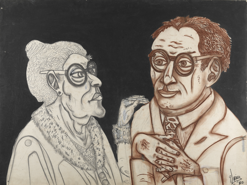 [Man with his mother]