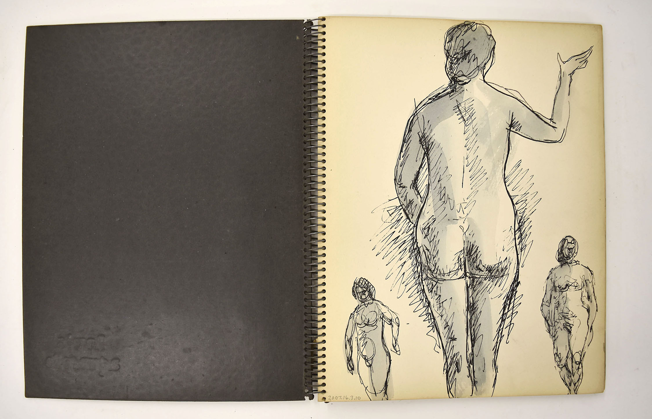 (Sketchbook - red cover marked "Lavis aquarelle")