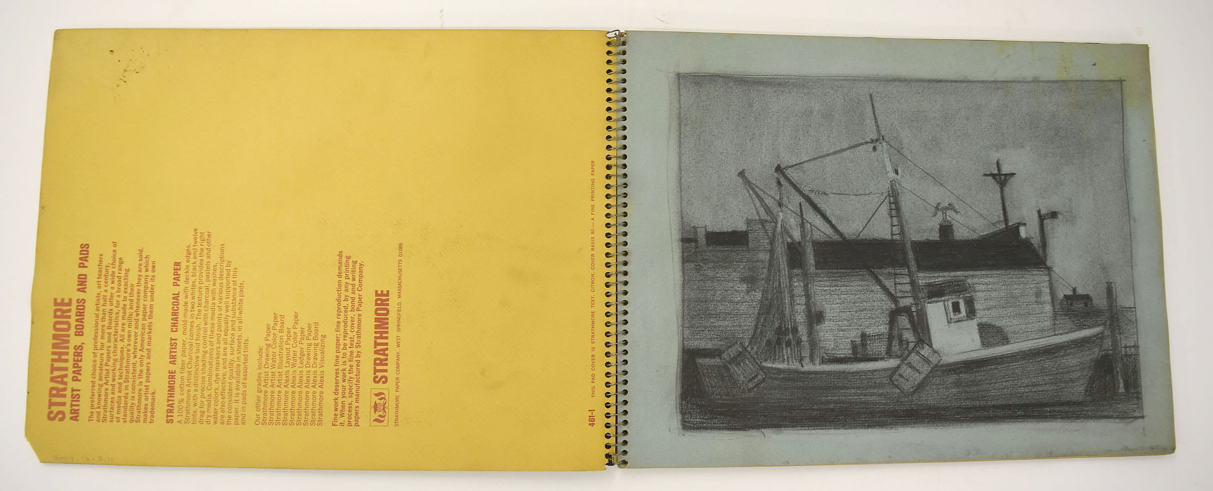 (Sketchbook - Strathmore brand with a yellow and red cover)