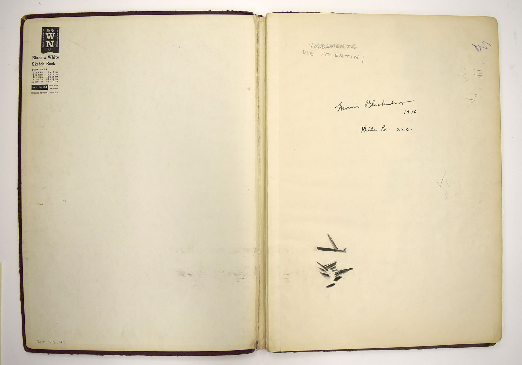 (Large sketchbook - maroon cover, inside inscribed "Morris Blackburn/1970")