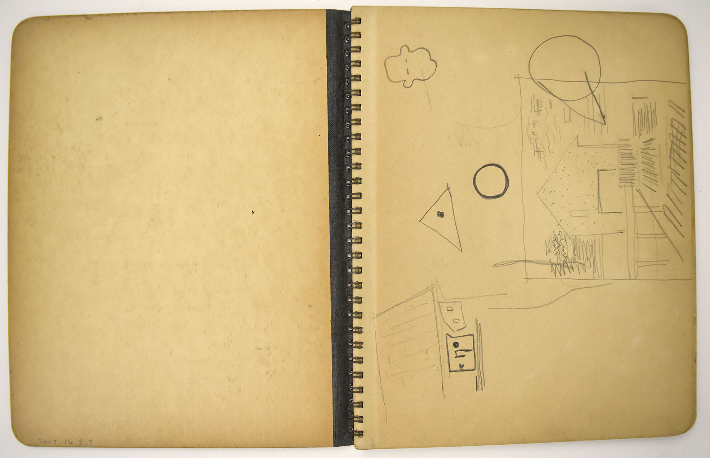 (Sketchbook - black and white marble cover with Winsor & Newton label)