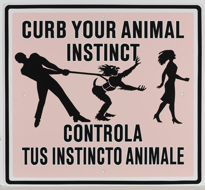 Curb Your Animal Instinct [Emily Post Street Sign]