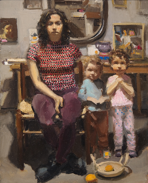 Self-Portrait with Olive and Mae