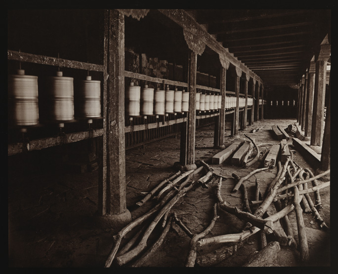 Prayer Wheels and Lumber, Samje Monastery, Tibet