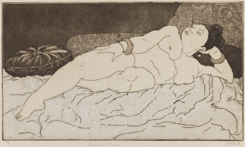 Reclining Nude on "Chine Collé"