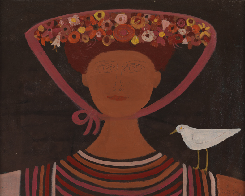Woman with Floral Hat