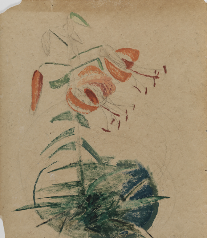 Orange Lilies in a Flower Pot