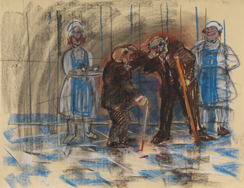 Man on Crutches (Old Man Fighting)