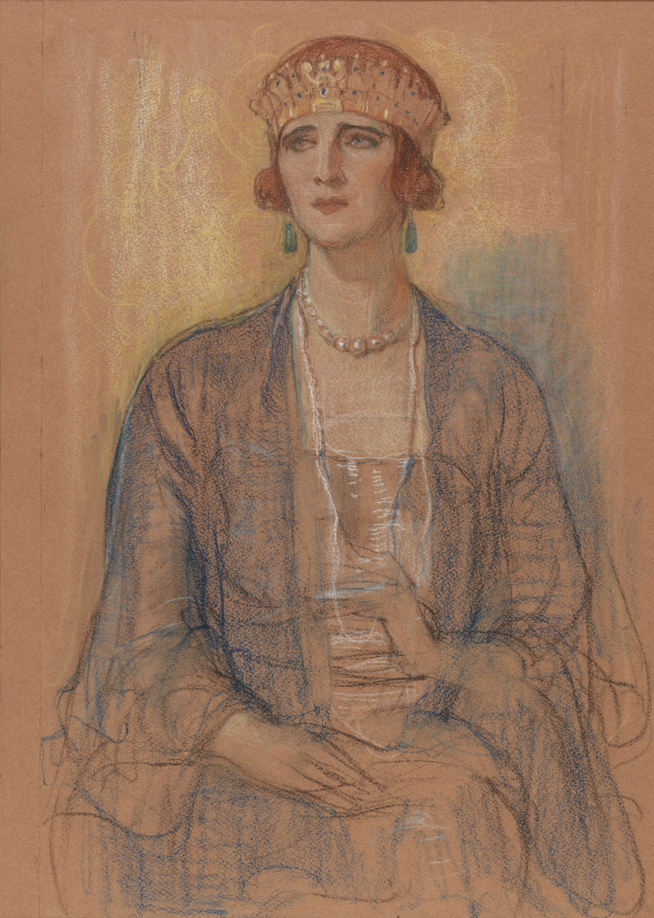Queen Elisabeth of Greece, Daughter of Queen Marie of Romania, drawn in Florence