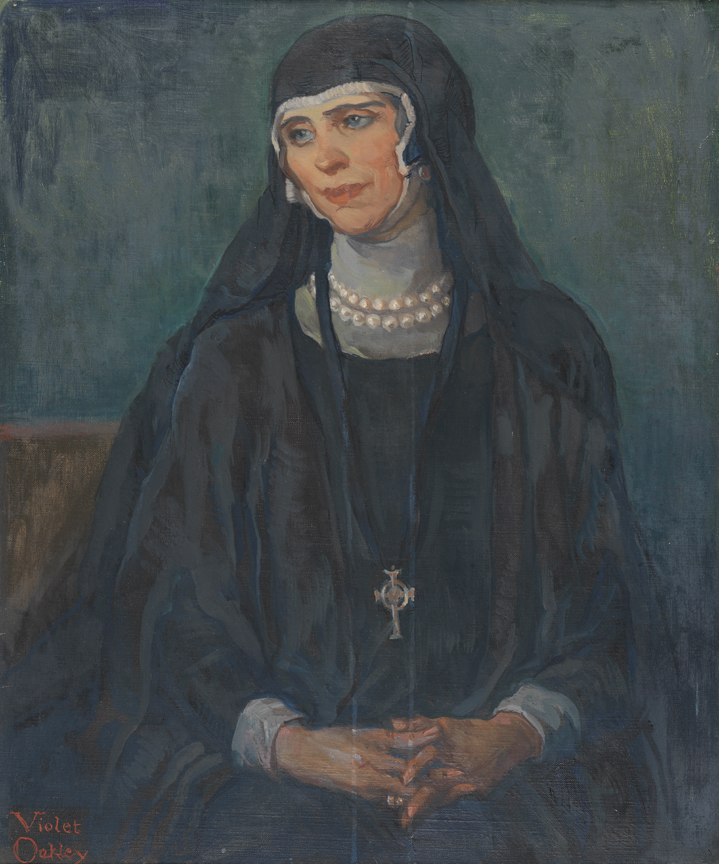 H. M. Sophie Dowager Queen of Greece, daughter of King Frederick, granddaughter of Queen Victoria, wife of Constantine I of Greece, in mourning for her husband