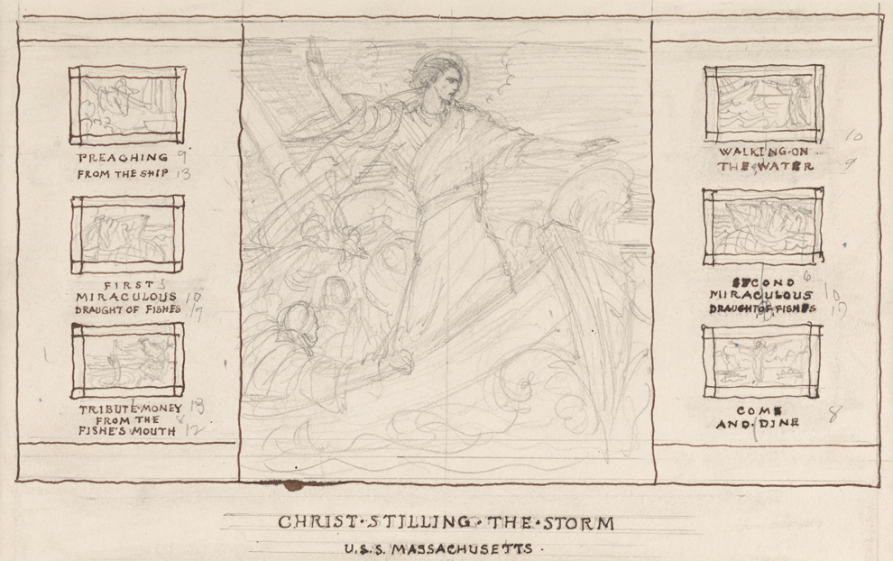 Composition study for Christ Stilling the Storm Triptych