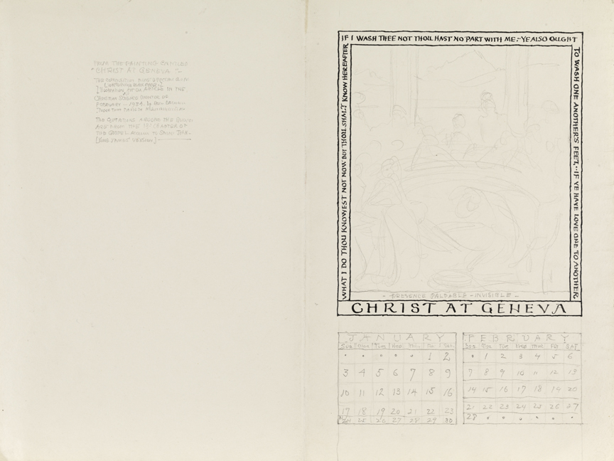 Study of "Christ at Geneva" for a calendar