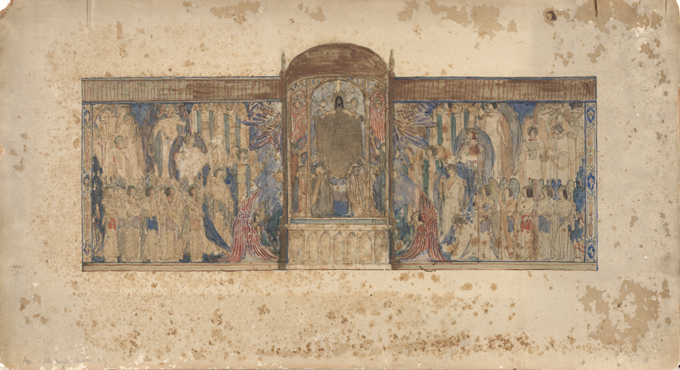 The Heavenly Host, study for full composition, All Angels Church