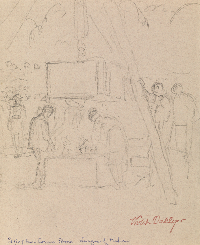 Study for the League of Nations mural (laying the cornerstone)