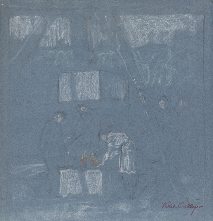 Study for the League of Nations mural (laying the cornerstone)