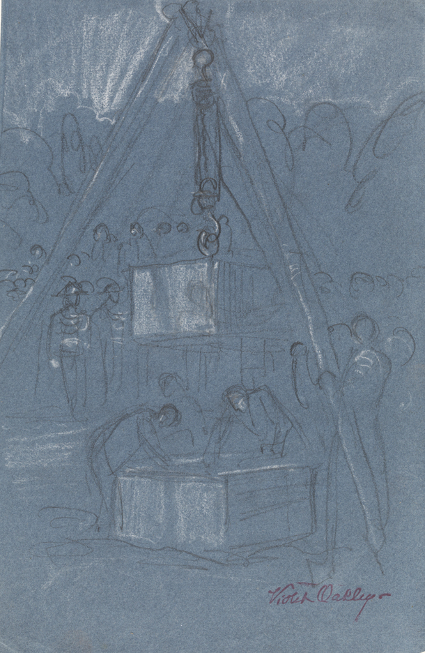 Study for the League of Nations mural (laying the cornerstone)