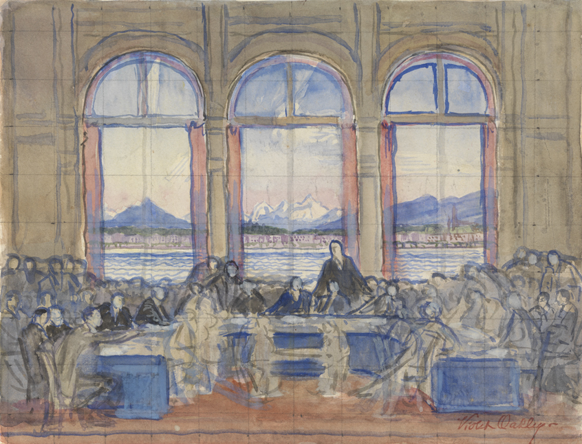 Study for the League of Nations mural (conference room)