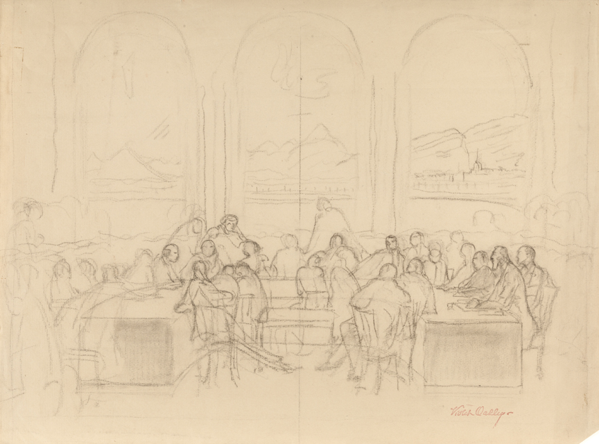 Study for the League of Nations mural (conference room)