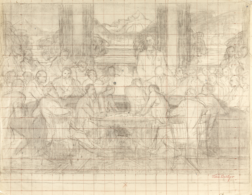Study for the League of Nations mural (conference room)
