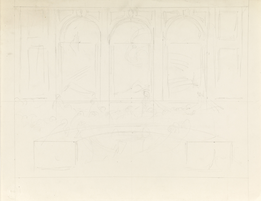 Study for the League of Nations mural (conferenece room)