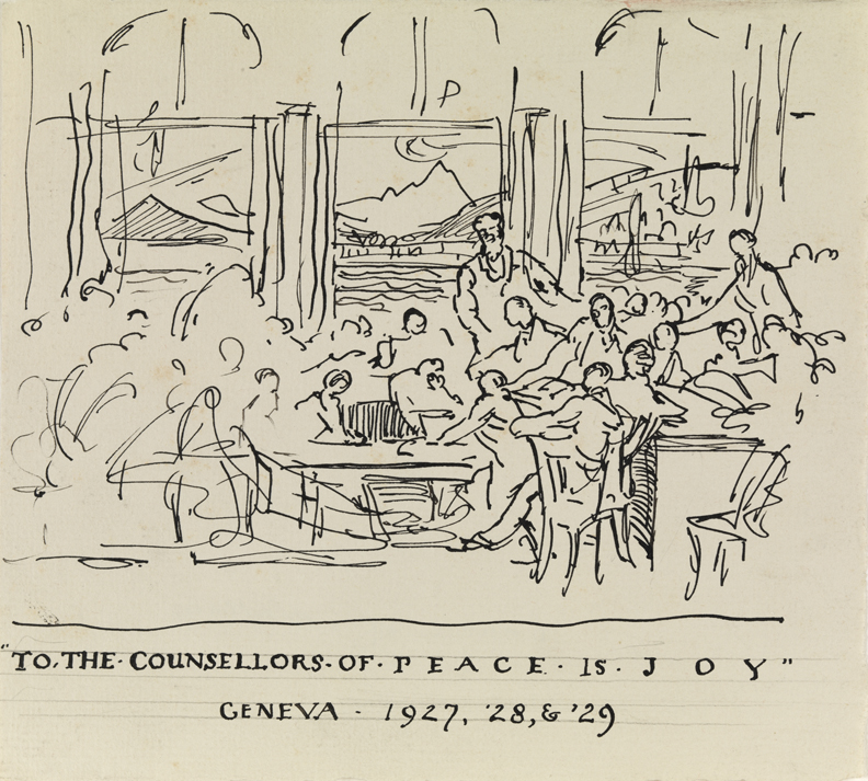 Study for the League of Nations mural (conferenece room-Geneva)