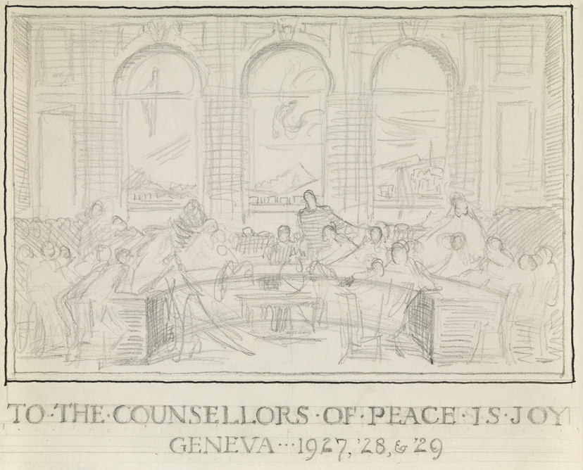 Study for the League of Nations mural (conferenece room-Geneva)