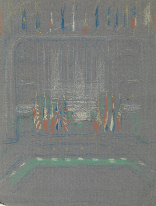 Study for the League of Nations mural (conference room)