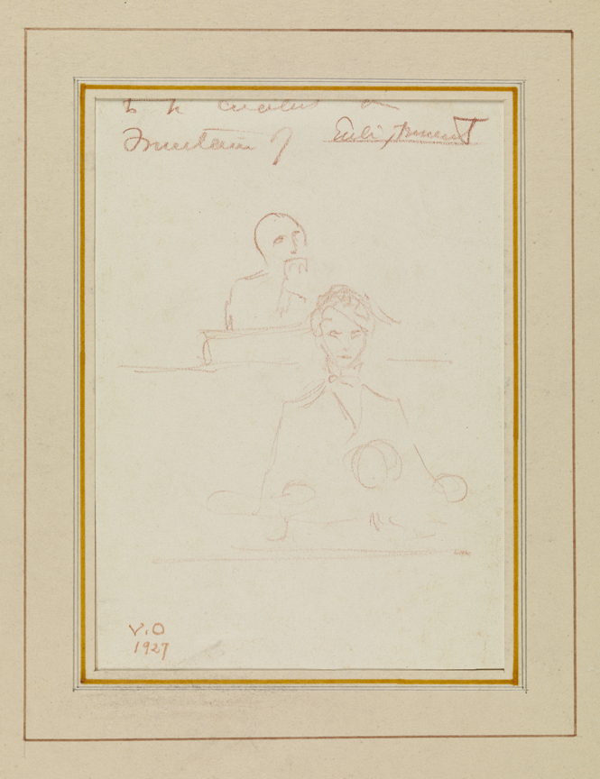 Study for the League of Nations mural (President of Uruguay & Interpretor)