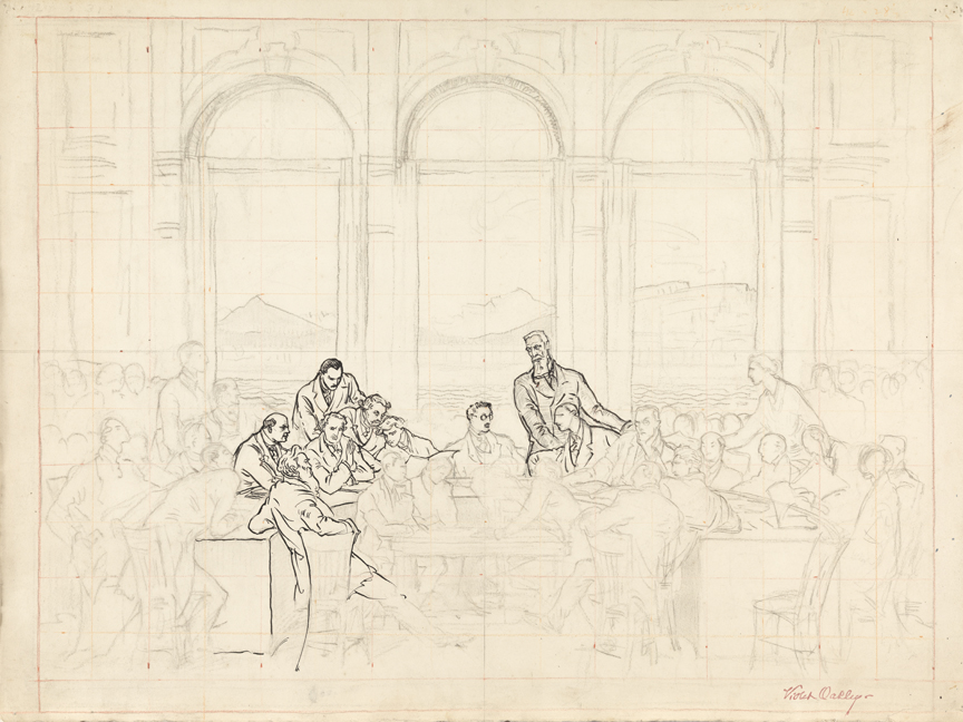 Study for the League of Nations mural (conference room)