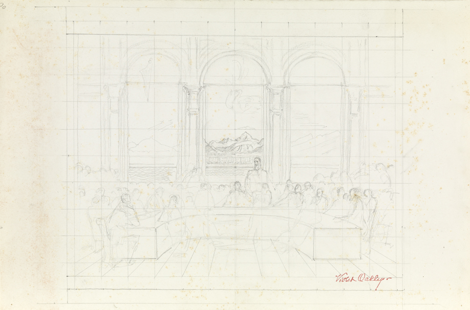 Study for the League of Nations mural (conference room)