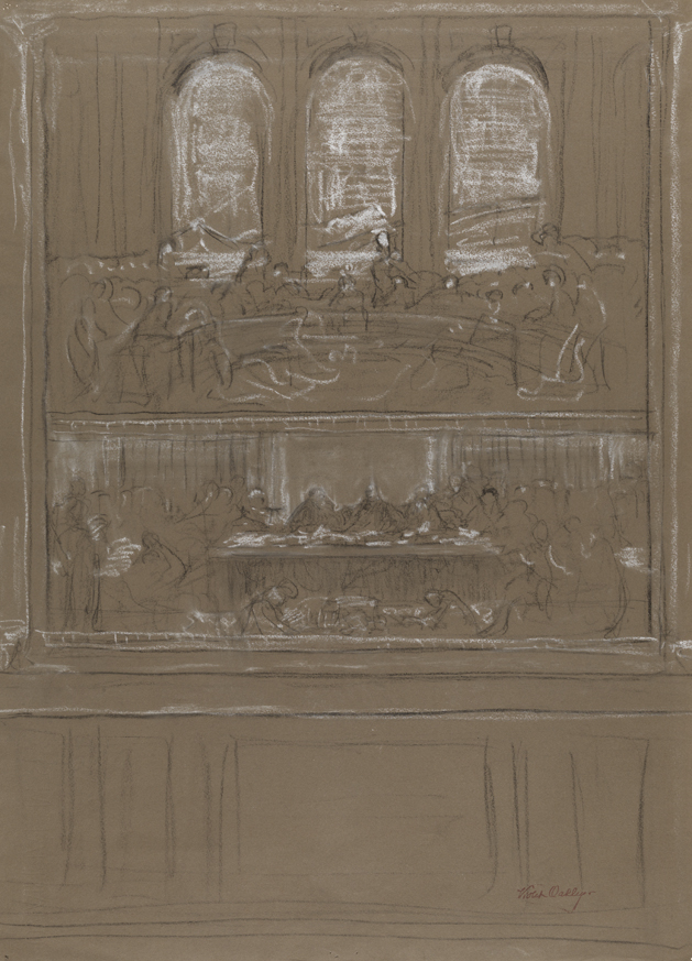 Study for League of Nations mural (conference room)