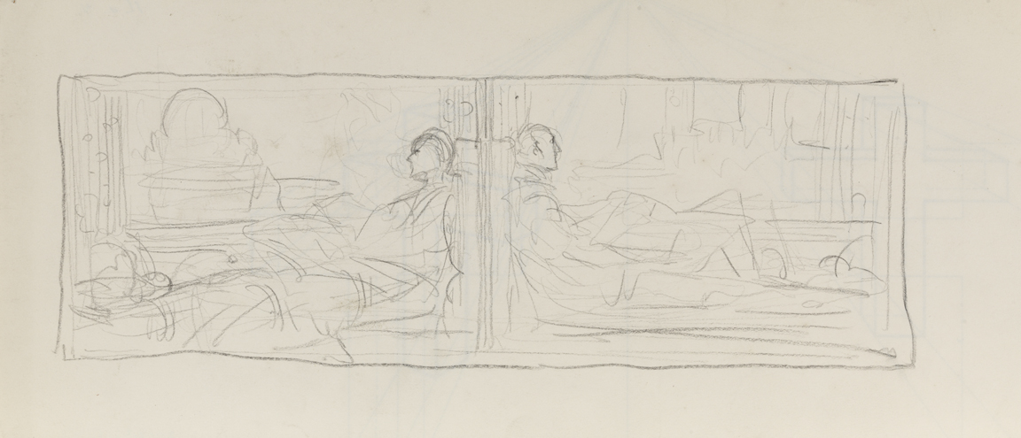 Christian Science Monitor, study for 2 illustrations for "Peepholes in the World's Future"