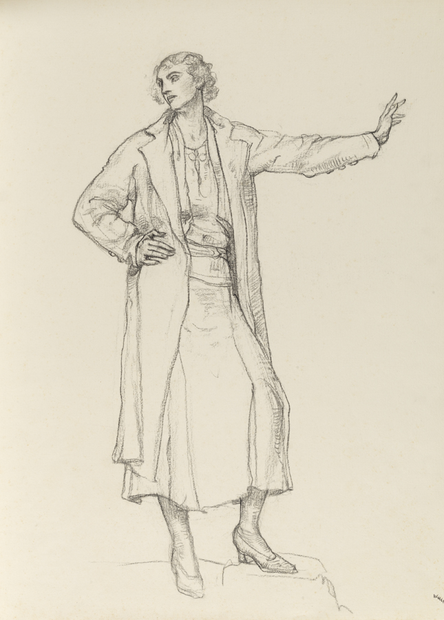 Christian Science Monitor, study of standing figure at right