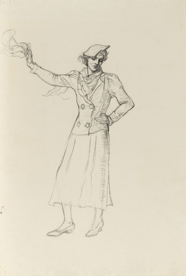 Christian Science Monitor, study of standing figure at left