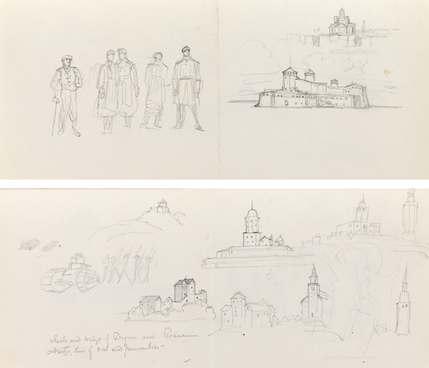 Christian Science Monitor, study for "Wheels and Wings of Progress and Peace"