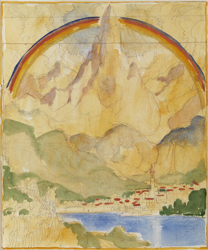 [Lake Como with rainbow]