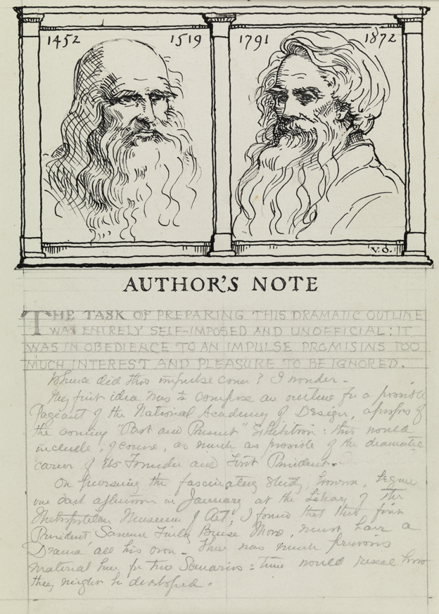 Samuel F.B. Morse, [study for "Author's Note", page 87]