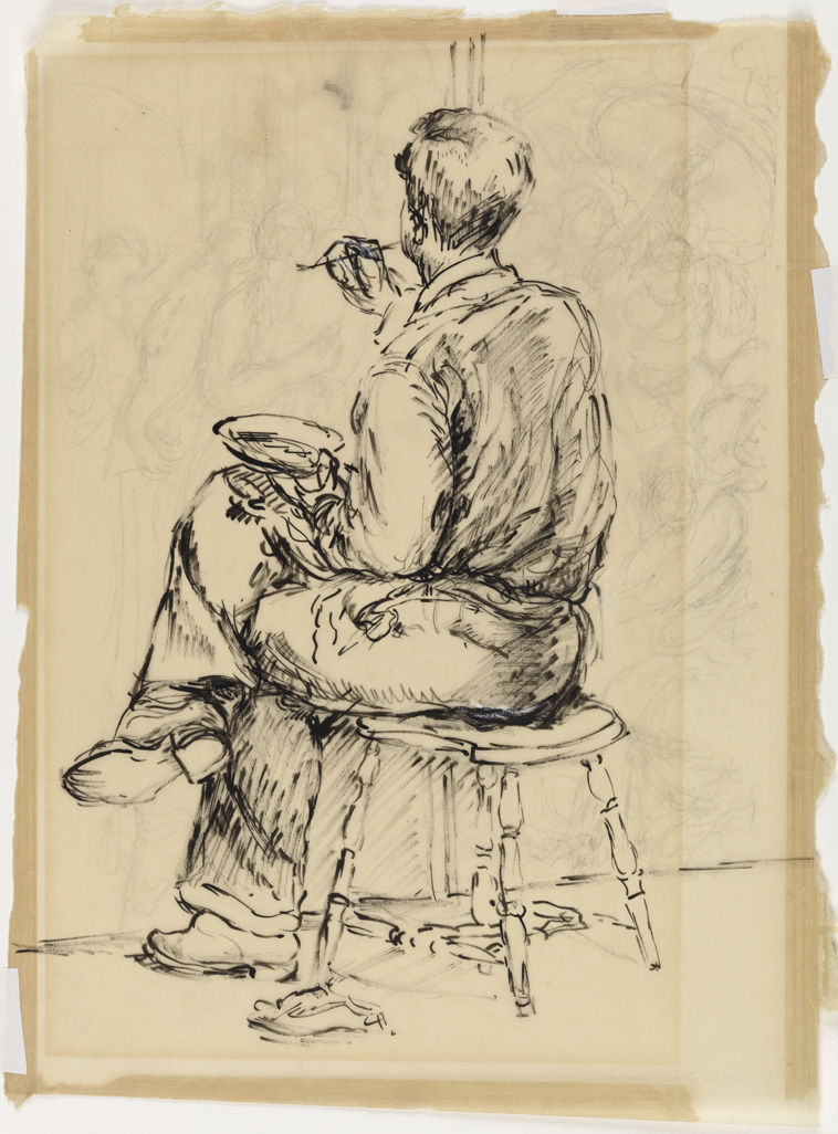 Edward Laning Working on a Mural