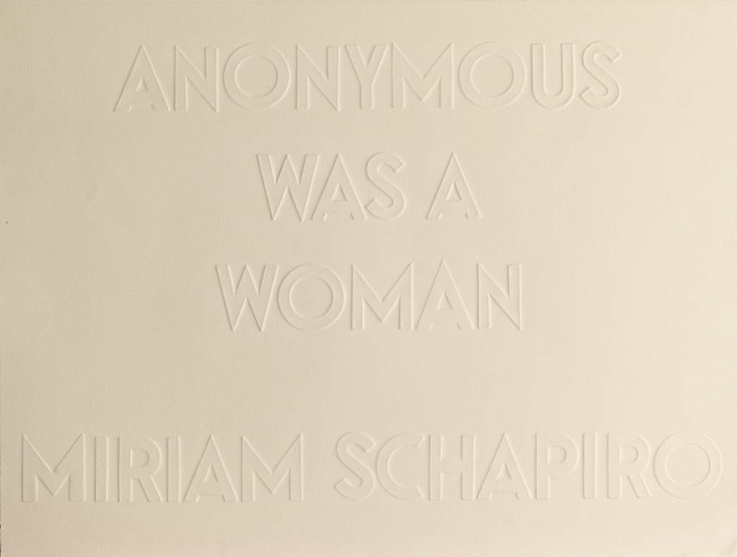Anonymous Was a Woman, (Title page)