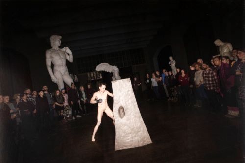 Performance photograph from "Becoming an Image", December 2, 2016