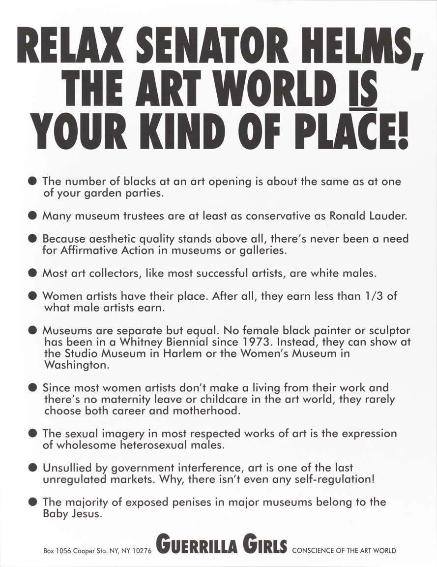 Relax Senator Helms, the Art World is Your Kind of Place!