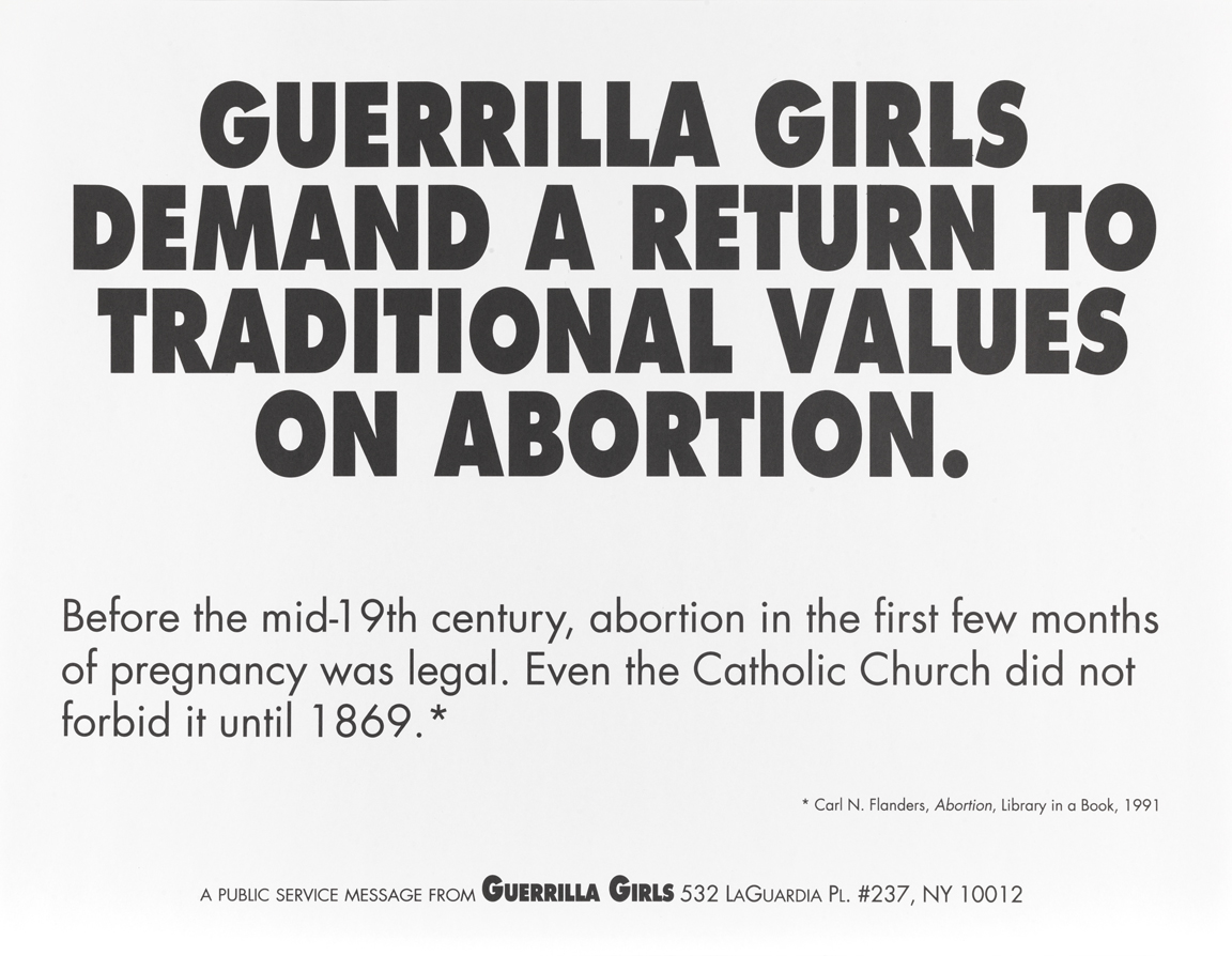 Guerrilla Girls Demand a Return to Traditional Values on Abortion