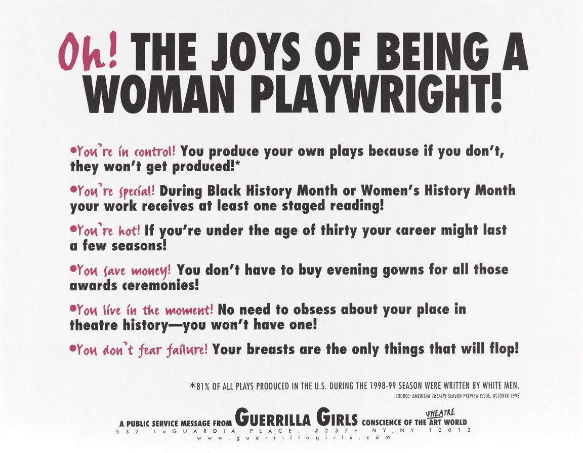 Oh! The Joys of Being a Woman Playwright!