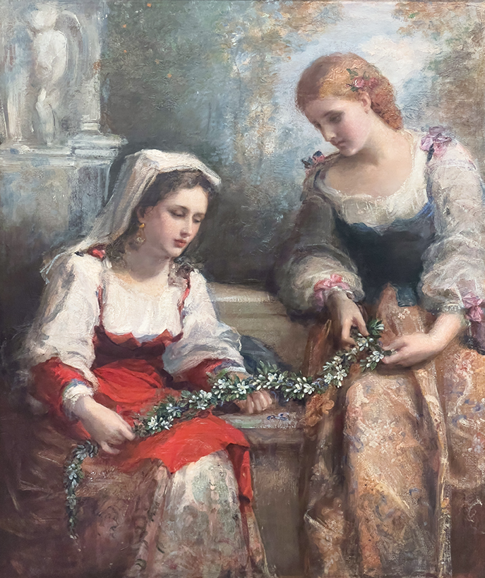 Weaving the Bridal Wreath (Gertrude and Julia Lea)